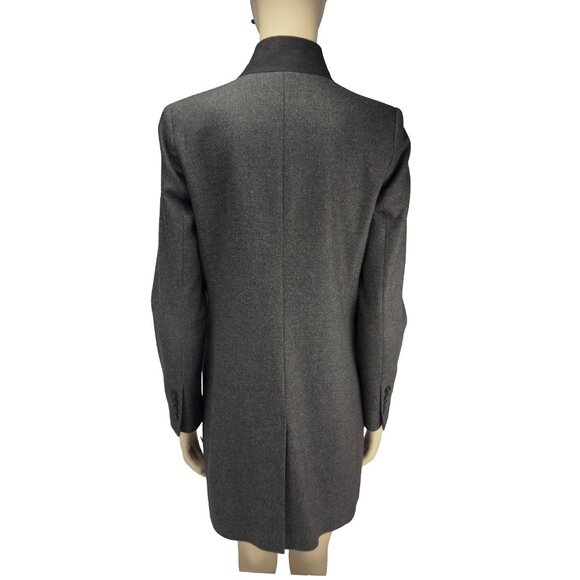 JUDITH & CHARLES Wool Longline Single-Button Contemporary Gray Blazer Jacket 4 - Picture 7 of 9